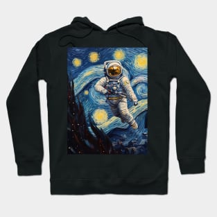 astronaut floating in the space based on van gogh paint Hoodie